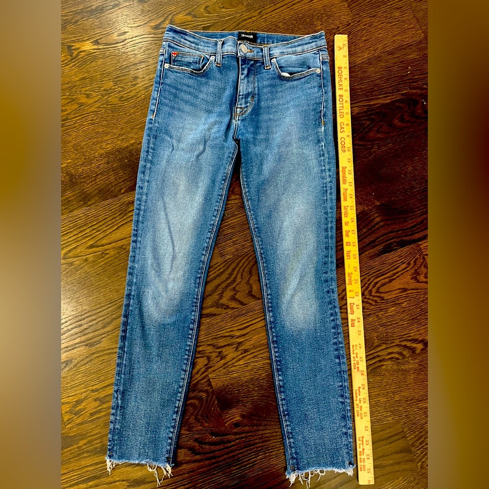 Hudson women’s jeans Natalie super skinny 27 stretch frayed edge denim